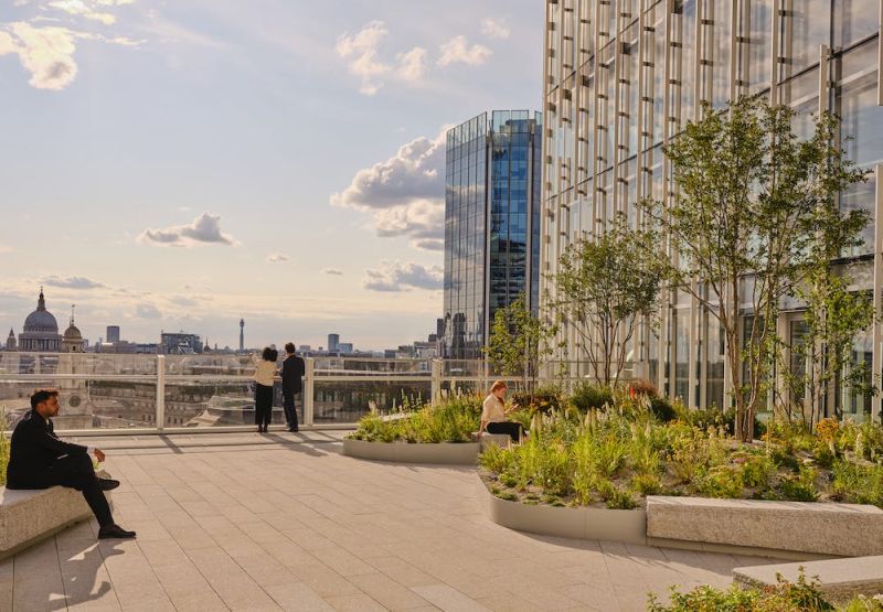 8 Bishopsgate - CGI view from roof terrace of London skyline and St Paul's Cathedral